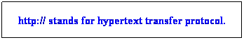 Text Box: http:// stands for hypertext transfer protocol.
