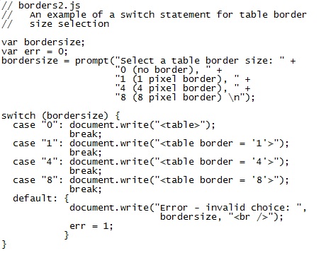 Control Statements